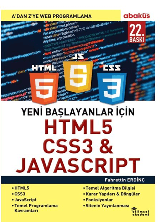 Yeni Başlayanlar İçin HTML5, CSS3 ve Javascript