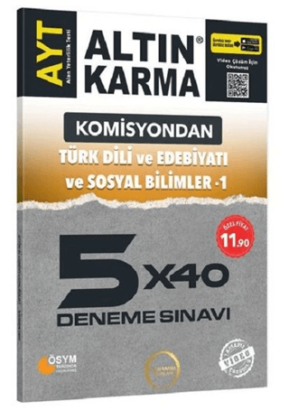 Komisyondan AYT Türk Dili ve Edebiyatı ve Sosyal Bilimler 1 5x40 Deneme Sınavı