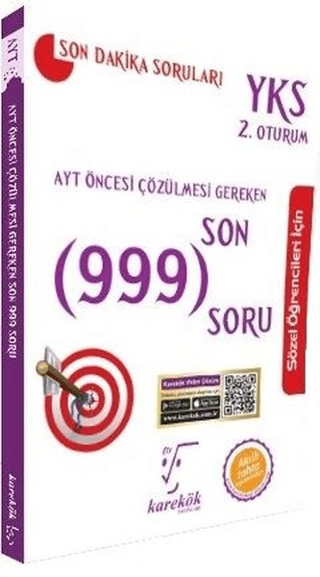AYT Öncesi Çözülmesi Gereken Son 999 Soru Sözel Öğrenciler İçin