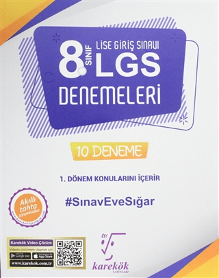 8. Sınıf LGS 1. Dönem Konuları 10 Deneme Kitabı