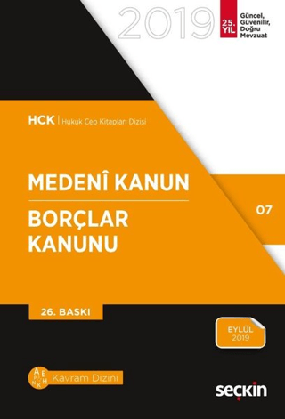 Medeni Kanun Borçlar Kanunu Cep 2019