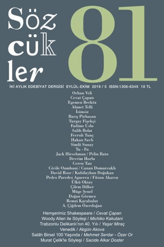 Sözcükler Dergisi Sayı: 81 Eylül - Ekim 2019