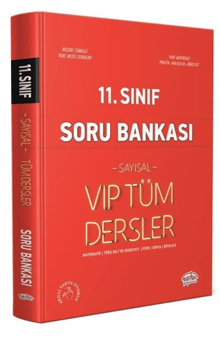 11. Sınıf Tüm Dersler Sayısal Soru Bankası Kırmızı Kitap