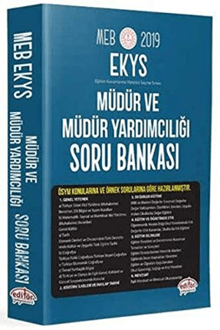 MEB EKYS Müdür ve Müdür Yardımcılığı Soru Bankası 2019