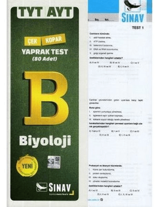 TYT AYT Biyoloji Yaprak Test