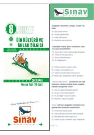 8. Sınıf Din Kültürü ve Ahlak Bilgisi Yaprak Test